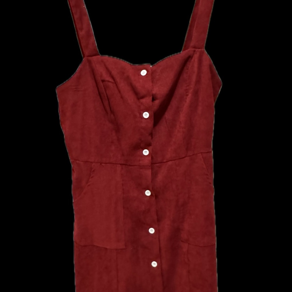 ROMWE Red Sleeveless Sheath Dress Square Neck Midi